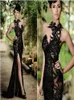 2021 Black Rami Salamoun Split Dresses Prom Longed Sheer High Neck Dooling Mermaid Ordial Deval Victions Image Real Cheap P6572330