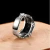 Bague en or 14 carats en Zircon noir pour hommes et femmes, amulette de prière de croix chrétienne, bijoux