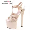 Dress Shoes Naked Color Party Women Sexy Show Sandals 15 17 20 CM High Heels Platform Girls Shoe Club Plus Size 43689W H240321