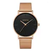 腕時計ジュネーブRelogioMasculino Ultra Thin Wristwatch Women Luxury Stainless Steenless Steenless Steenles