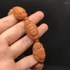 Strand Fine Natural Olive Shell Bracelets Carving Guanyin Buddha Beads Hand String Oil Old Nuclear Wood Blessing Jewelry