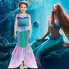 I vestiti cosplay della sirena delle ragazze impostano i reggicalze per bambini con la gonna colorata a coda di pesce finta 2 pezzi abiti per bambini Z4304