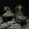 Sapatos de fitness hikeup botas de caminhada de alta qualidade dos homens inverno ao ar livre rendas antiderrapante esportes casuais botas de trekking homem camurça à prova dwaterproof água