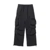 Men's Pants Straight Fit Stylish Cargo With Multiple Pockets Loose Elastic Waist Trendy Streetwear Trousers For Hip