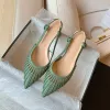 Pompe 5 cm Teli medi scarpe Fashion Hollowout Sandals Women Spring Summer Slingbacks Pompe in pelle tacchi