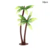 Flores decorativas de plástico mini folha falsa decoração bonsai plantas artificiais em miniatura coco palmeira micro paisagem