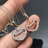 Luxury Jewelry Qeelins Necklace 925 Silver Plated Rose Gold Micro Inlaid Zircon Hollowed Out Full Diamond Ruyi Necklace Collarbone Chain for Women