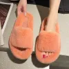 Boots 2021 Winter Women House Forry Slippers Faux Fur Atting Warm Cotton Shoes for Home Women Flats Female Black Plush Slies Indoor Slies