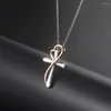 Kedjor Cross Pendants Necklace For Women Jewellry Kpop Eesthetic Heart Double Color Choker Wholesale Jewely Christmas Gift N231