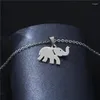 Pendentif Colliers Rinhoo en acier inoxydable mignon éléphant animal collier pour femmes mode argent couleur clavicule chaîne bijoux