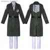 Cosplay Anime Costumes Attack Giant Cos Cloak Investigation Team Uniforms Samma Military Green Coatc24320