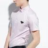 Novo designer de camisa masculina moda casual negócios social camiseta coquetel camisa marca quatro estações magro ajuste moda masculina manga curta fino ajuste topo