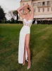 Sexy branco vestido de festa à noite 2024 querida sem mangas silte cetim sereia formal vestidos de baile robe de soiree vestidos de festa