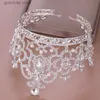 Tiara's Luxe Ronde Strass Kristal Bruiloft Kroon Bruid Tiara's En Kronen Koningin Diadeem Optocht Kroon Bruidshaar Sieraden Accessoires Y240320