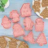 Baking Moulds 8Pcs/set Christmas Biscuit Mold Cute Santa Snowflake Tree Elk Pattern Cookie Cutter And Fondant Embosser Accessories Tool