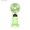 Electric Fans 2023 USB LED facial fan portable handheld fan desktop dual head electric outdoor cooler with neck strap phone holderY240320