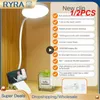 Bordslampor 1/2sts flexibel fällbar LED-skrivbordslampa USB Plug Bedroom Night Lights Dimning Work Study Reading Clip-on For Eyes