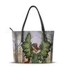 Totes Green Forest Handbag Topphandtag Väskor Kvinnors stora läder tygväska bröllop tonåring kvinnor handväskor