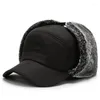 Berets K242 Winter Hat Lei Feng Men's Stylish Caps Warm Ear Protection Windproof Pilot Baseball Cap