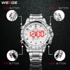 CWP 2021 Weide Watch Man Sport Back Light LEDディスプレイアナログアラームオートデート軍隊ステンレススチールストラップクォーツRelogio MA344Z