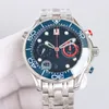 Watchmen Automatic Mechanical Movement orologi da 44 mm cronografo orologi minerali cristallo 316L Striscia in acciaio inossidabile Montre de Luxe Fashion Watch