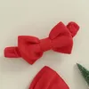 Mädchen Kleider Mababy 6M-4Y Weihnachten Kleinkind Kleinkind Kind Baby Mädchen Rotes Kleid Rüschen Gürtel Santa Party Stirnband Weihnachten Kostüme D05