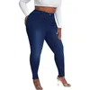 Femmes taille haute grande taille jean mode Stretch maigre Denim crayon pantalon décontracté femme pantalon XL-4XL livraison directe 240315