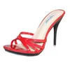 Sapatos de vestido Mulheres Sandálias Chinelos Moda Mules Sexy Feminino Vermelho Salto Alto 11cm Stilettos Tamanho Grande 42 H240321NLQJ