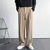 Pantaloni da uomo estivi bianchi solidi gamba larga tuta moda casual Y2k pantaloni maschili larghi stile coreano abbigliamento