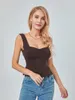 Women's Tanks Women Backless Crop Tank Top Sexy Sleeveless Slim Slit Cami Sweetheart Neckline Tops Y2k Summer Going Out Outfits