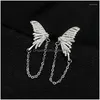 Clip-On Screw Back Backs Earrings Korean Crystal Zircon Butterfly Ear Clip No Hole For Women Girls Elegant Fairy Cuff Exquisite Jewelr Dhwou