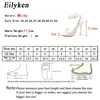 Eilyken femmes sandales été Sexy Perspex cristal talons hauts fête mariage chaussures bout carré perles chaîne Bowknot pompes 240313