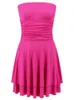 Mini vestido sexy de verano para mujer Moda Color sólido Look Bodycon Ruched Club Party Mujer 2024 240306