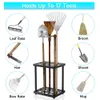 Tai -arrangör, Heavy Duty Steel Yard Tool Organizer Stand, Garage Storage Rack Organiserar trädgårdsverktyg, spade, rakar, kvastar, moppar, svart