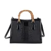 Cross-border Wholesale Fashion Brand Handbags New Tote Bag Womens Casual Large Capacity Crocodile Pattern Bamboo Handbag