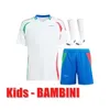 Euro 2024 Italie Maglia Bambino Buffon Chiellini Verratti Totti Chiesa Barella Belotti Zaniolo Raspadori Jorginho Soccer Jerseys Maillot de Football Home Shirts