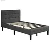 Other Bedding Supplies Platform bed with wooden Flat noodles support and tufted roof and foot board (double) bedroom furniture Y240320