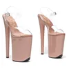 Dansskor 23 cm/ 9 tum med PVC Starps Small Platform High Heel Slippers Sexy Pole 033