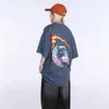 メンズデザイナーTシャツレディースブランドTシャツ高級コットン半袖泥塗装手描きの重い洗濯物Tシャツカップルアメリカントレンドサマーティースリーブ