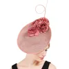 Baskar Big Hat Millinery Fascinators med snygga blommor Generösa kvinnliga hattar Tillbehör Damer Fedora huvudbanor Huvudband Fashion