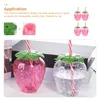 Bicchieri da vino 4 set Tazza di fragola Bottiglia d'acqua Bicchieri di succo Cannucce di plastica Bevanda per feste Sippy Cancella la tazza per bambini