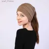 Chapéus cachecóis define mulheres chapéu de malha algodão gorros de inverno com rabos de cavalo preto malha lã rosa outono cor sólida para womenc24319