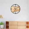 Wristwatches Acrylic Wooden Quiet House Hanging Minimalist Design Art Living Room Wall Decorative Clock For Home Hororloge 240319