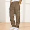 Pantalons pour hommes Hommes Cargo Sport respirant avec cordon de serrage à la taille pour l'entraînement de gymnastique Jogging Coupe ample Pantalon de couleur unie Long