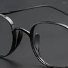 Zonnebrilmonturen Merkontwerp Brillen op sterkte Frame Puur titanium Heren Retro ronde bril Vintage lezen Unisex