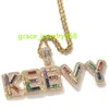 Diamond inlaid letter colored zirconium pendant large rock sugar number hip-hop mens necklace personalized accessory