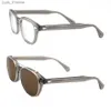 Okulary przeciwsłoneczne Johnny Depp w stylu okrągłe szare okulary optyczne rama spolaryzowany klip na zabarwione okulary przeciwsłoneczne dla mężczyzn Kobiety jadący okulary Uv400 L240320