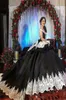 Новые готические черные сладкие 16 платьев Quinceanera с белым кружевом Арабские платья Vestidos 15 Anos для девочек на день рождения Пром платья на заказ Маскарад D4907716