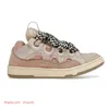 Designer Lanvinss Cuir Curb Baskets Chaussures De Luxe Pour Hommes Femmes Extraordinaire Blanc Rose Sneaker En Cuir De Veau En Caoutchouc Nappa Platformsole Tennis Casual Chaussures