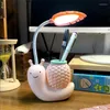 Bordslampor Universal Slang LED Cartoon Lamp Hushållens tillbehör Boklampor Multifunktionell USB -laddningsläsning